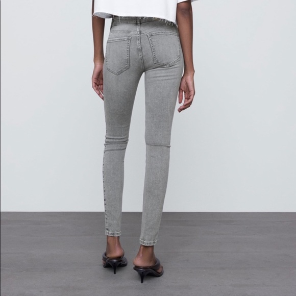 ZARA light grey skinny jeans SIZE 26 - Picture 3 of 7
